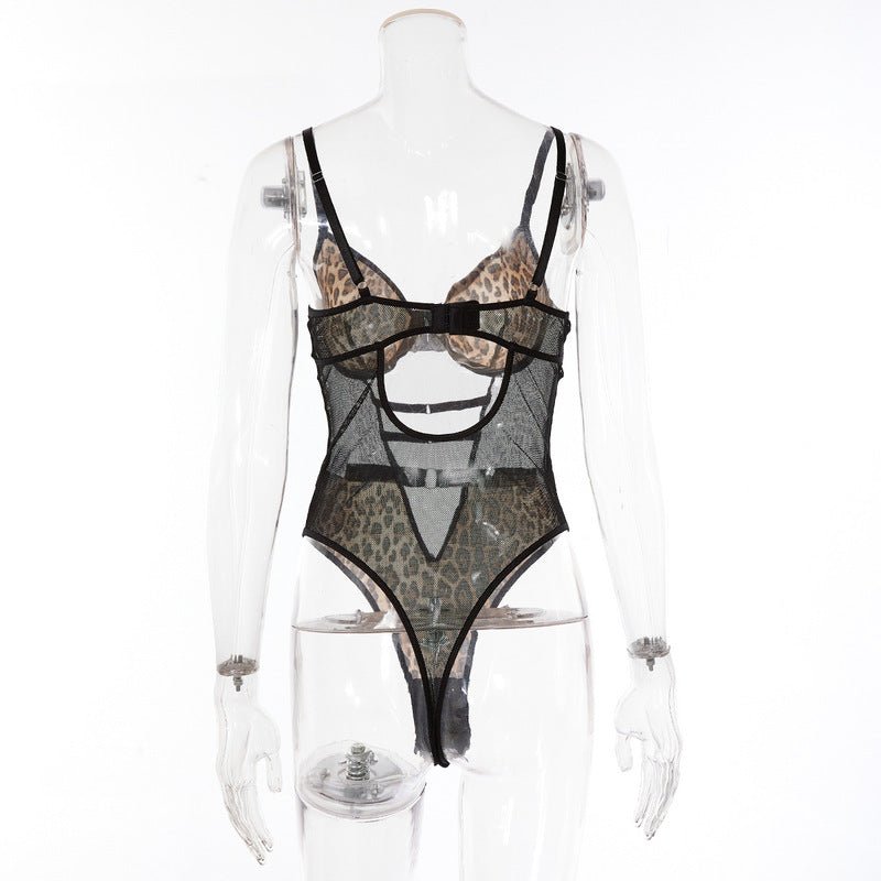 Leopard Print Perspective Sexy Bodysuit - Play Bunny