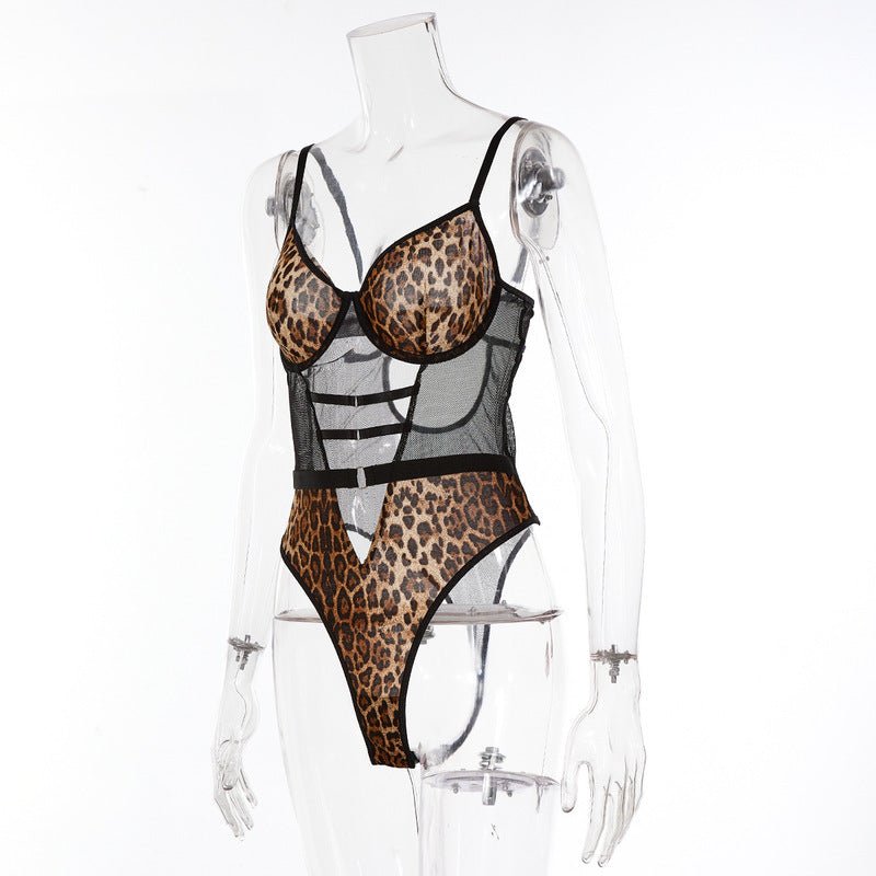 Leopard Print Perspective Sexy Bodysuit - Play Bunny