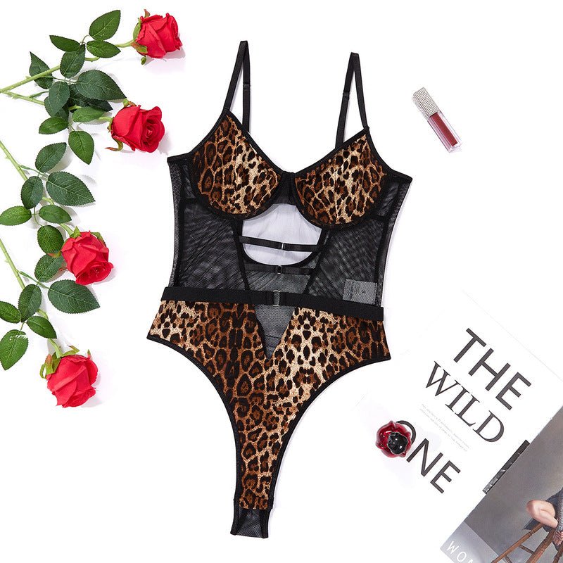 Leopard Print Perspective Sexy Bodysuit - Play Bunny