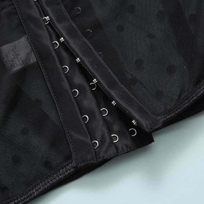 Mesh Polka Dot Ruffle Bustier Bra Set - Play Bunny