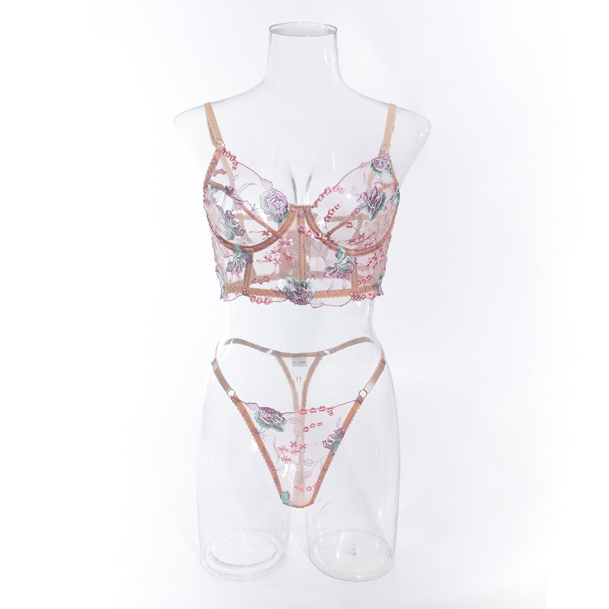 Moonlight Bloom Bustier Corset — Sheer Floral - Play Bunny
