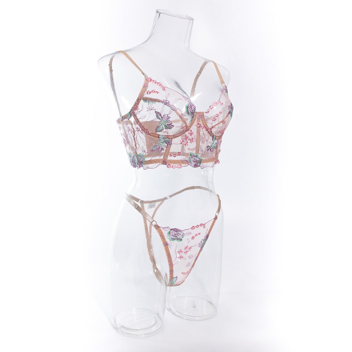 Moonlight Bloom Bustier Corset — Sheer Floral - Play Bunny