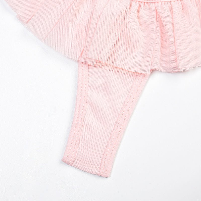 Sheer Bra Set with Pom - Poms Design - Play Bunny