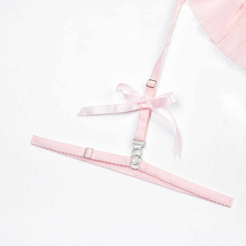 Sheer Bra Set with Pom - Poms Design - Play Bunny