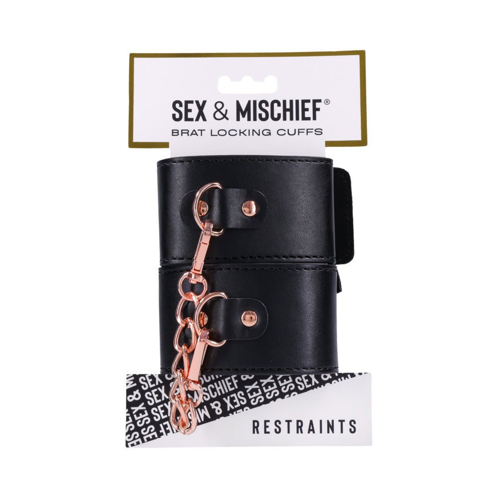 Sportsheets Sex & Mischief Brat Locking Cuffs - Play Bunny
