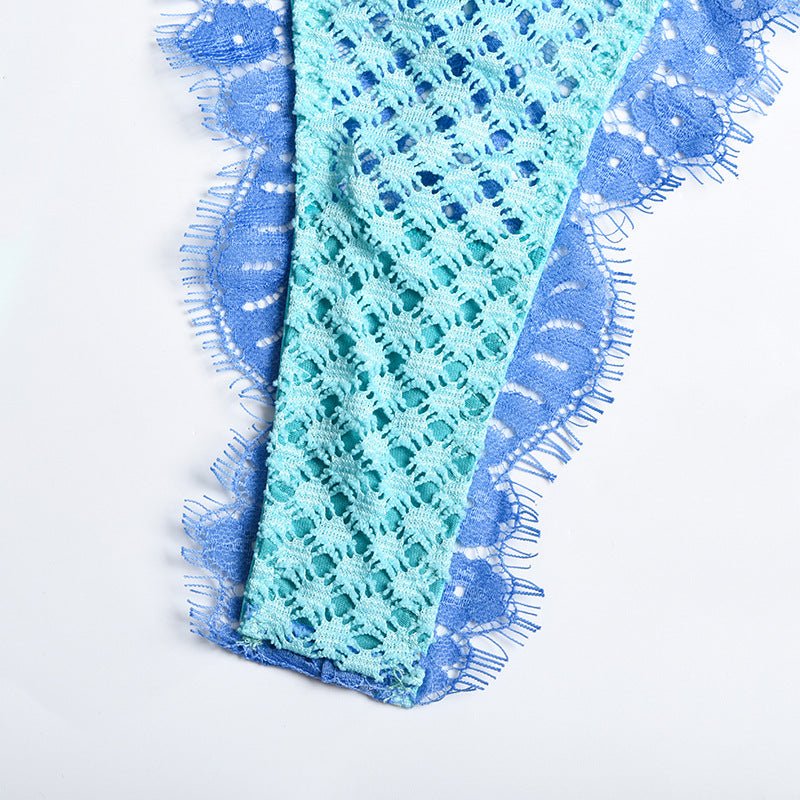 Feather - Strap Diamond Mesh Green Bra Set - Play Bunny