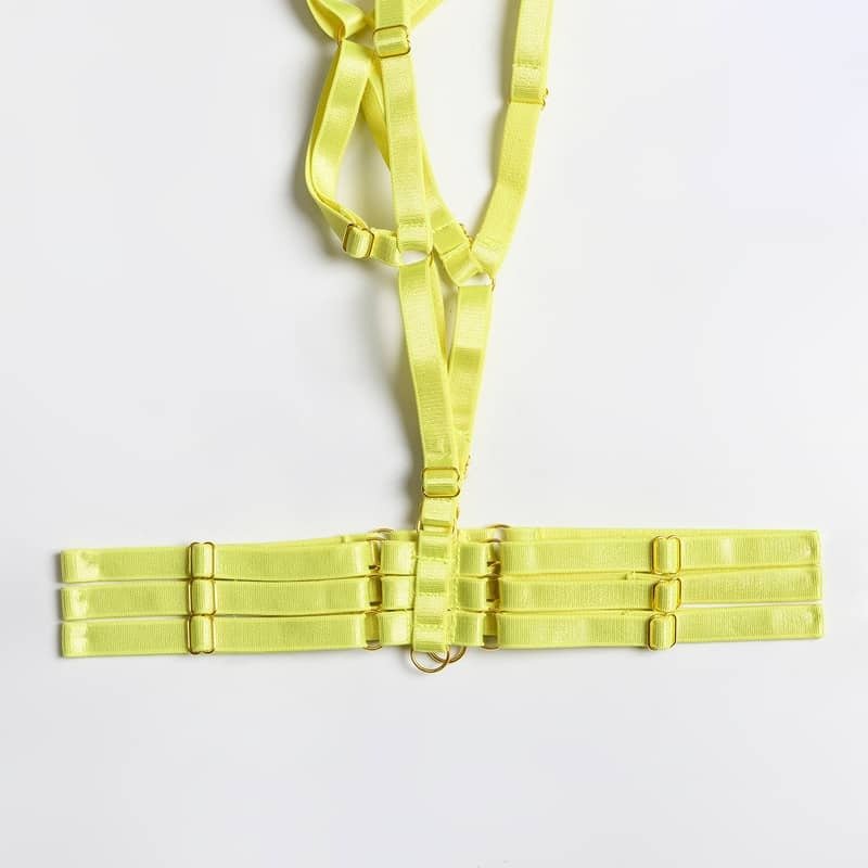 Lace Strap Stitching Heavy Craft Bra Set - Play Bunny